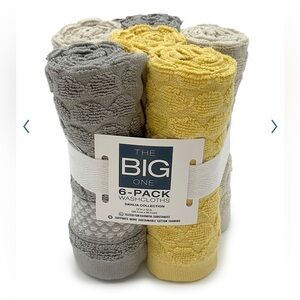 The big one 6 pk Dahlia Collection washcloths